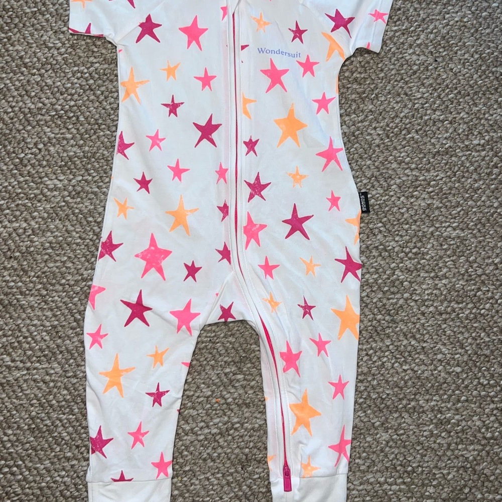 Bonds Kids One Piece - Pink and Orange Stars